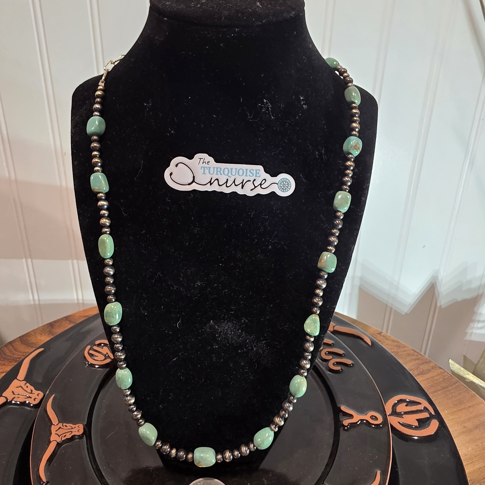 Turquoise Nurse Green Bead Necklace - Women's Jewelry